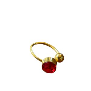 Fake piercing ring med röd sten
