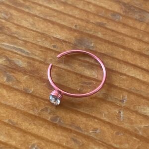 Fake piercing ring med bling sten